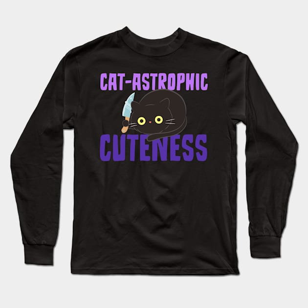 Cat- Astrophic Cuteness Cat Long Sleeve T-Shirt by Cauldron Clothing